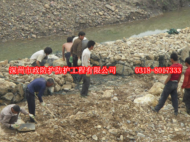 格賓網防洪整治工程在甘寧河護底應用